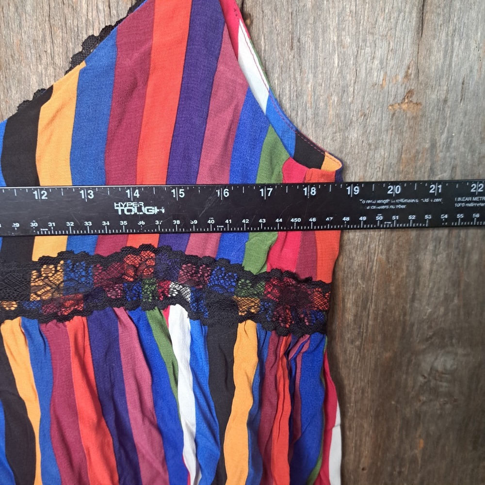 Multi-Color Striped Lace Trim Cami Tank Top - Picture 8 of 8